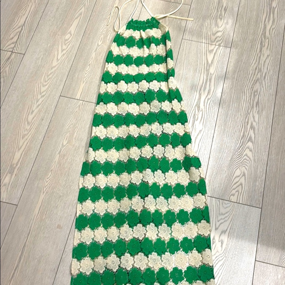 Green an cream lace cover up